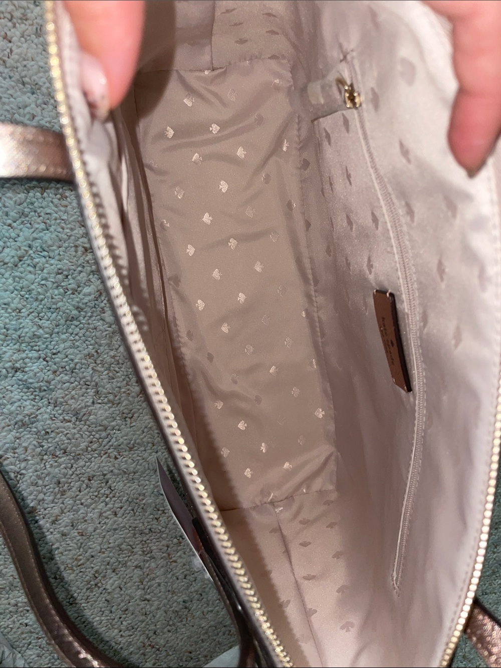 kate spade Glitter Tote in Rose Gold Sparkle - Picture 7 of 11